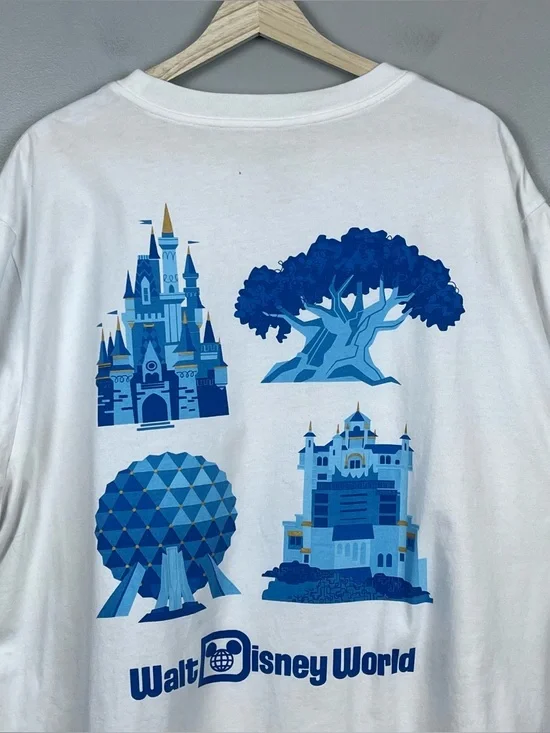 Disney Parks Men's 4 Park ICON Graphic Print Organic Cotton Tee Shirt Size XXL - Picture 1 of 15